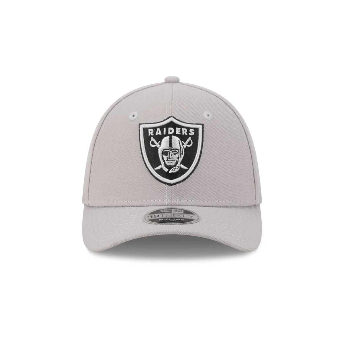 Las Vegas Raiders Poly Gray 39THIRTY M-Crown Stretch Fit Hat