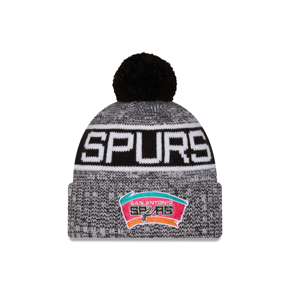 San Antonio Spurs Tri Color Pom Knit Hat