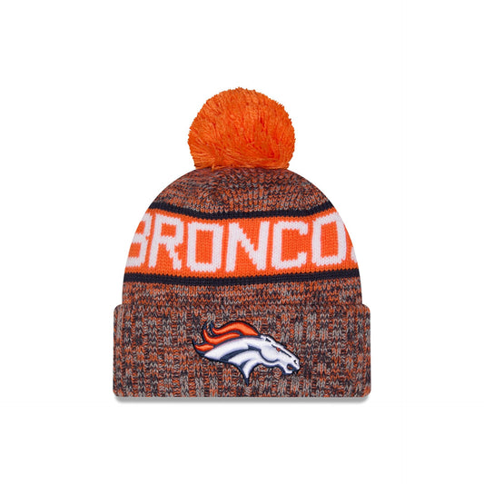 Denver Broncos Tri Color Pom Knit Hat