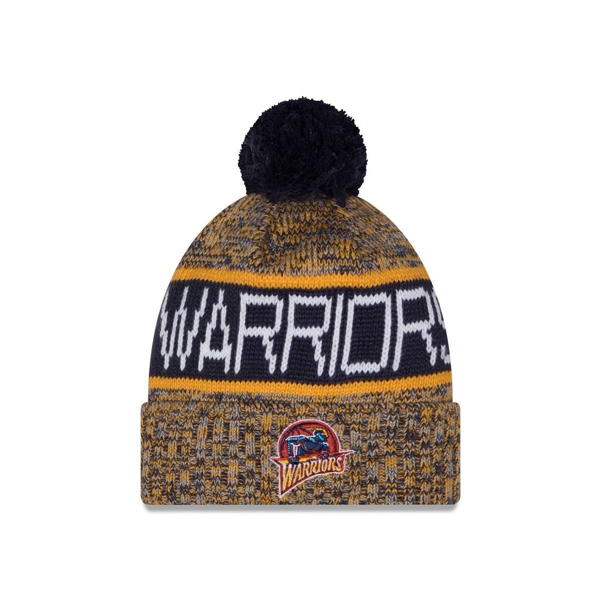 Golden State Warriors Tri Color Pom Knit Hat