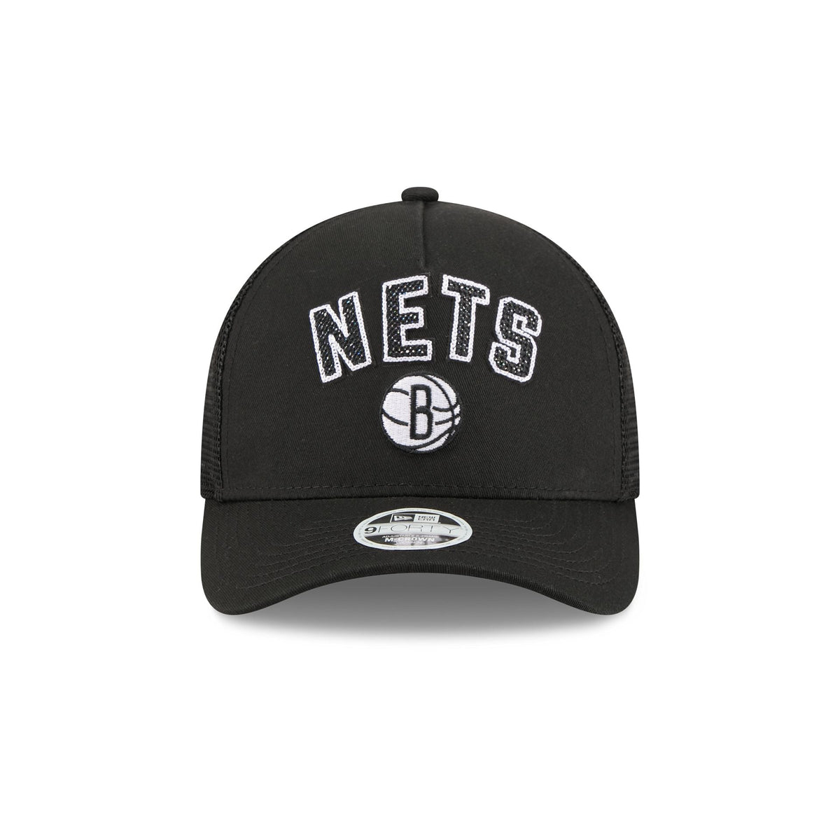 Brooklyn Nets Sequin Wordmark Women's 9FORTY M-Crown A-Frame Trucker Hat