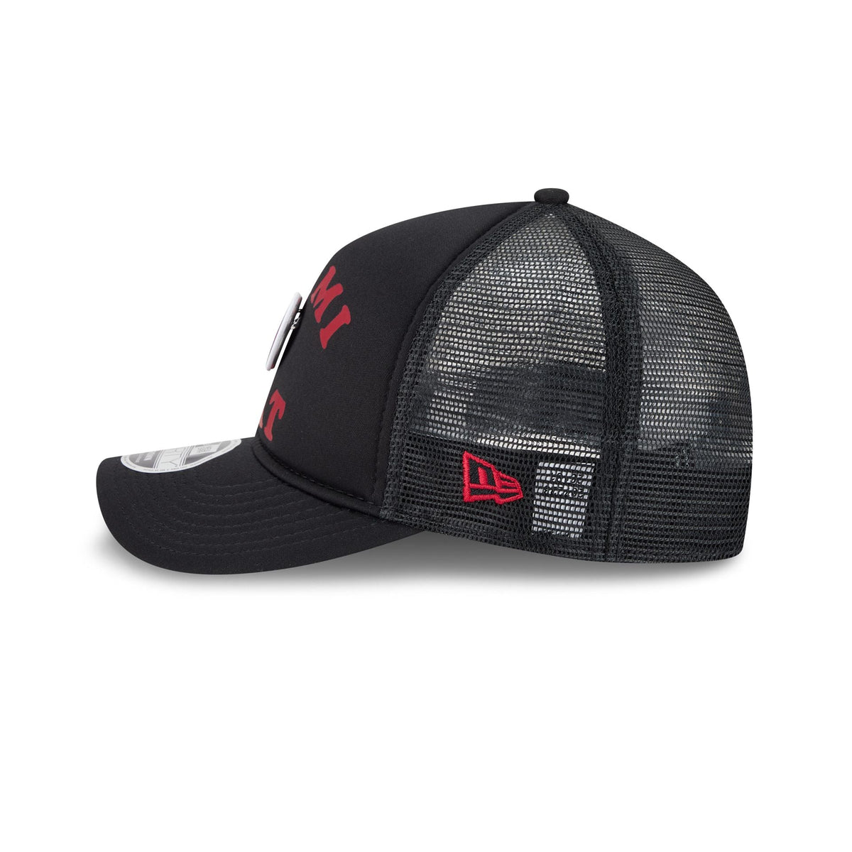Miami Heat Button 9FORTY M-Crown A-Frame Trucker Hat