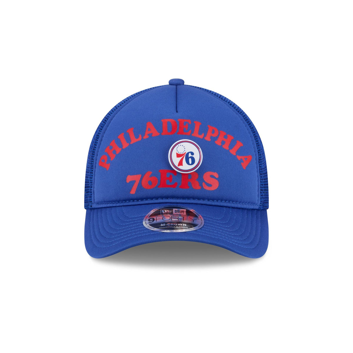 Philadelphia 76ers Button 9FORTY M-Crown A-Frame Trucker Hat