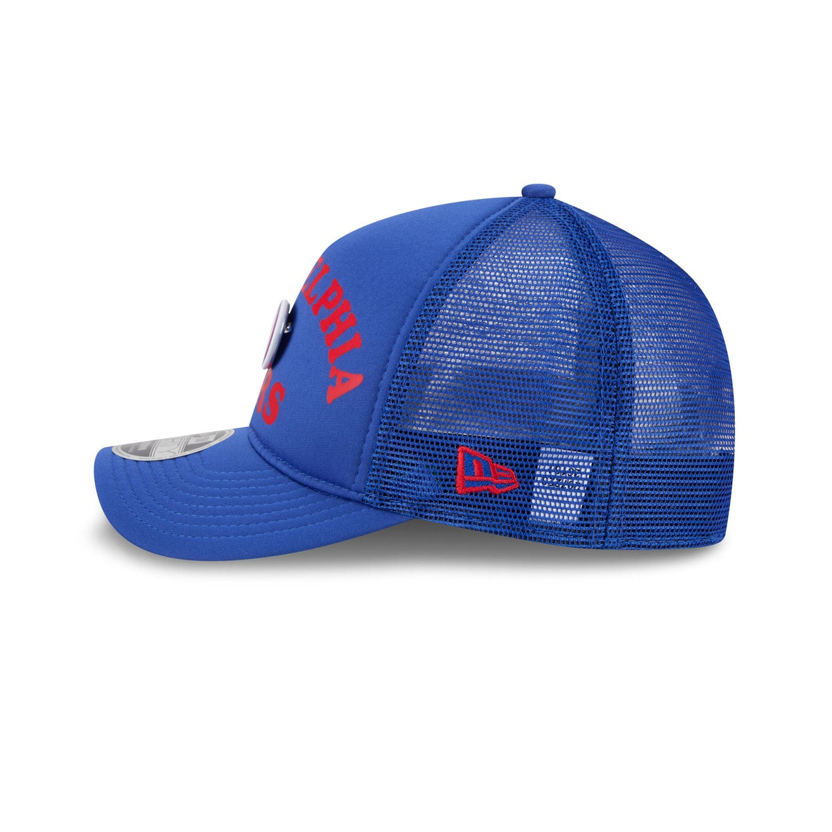 Philadelphia 76ers Button 9FORTY M-Crown A-Frame Trucker Hat