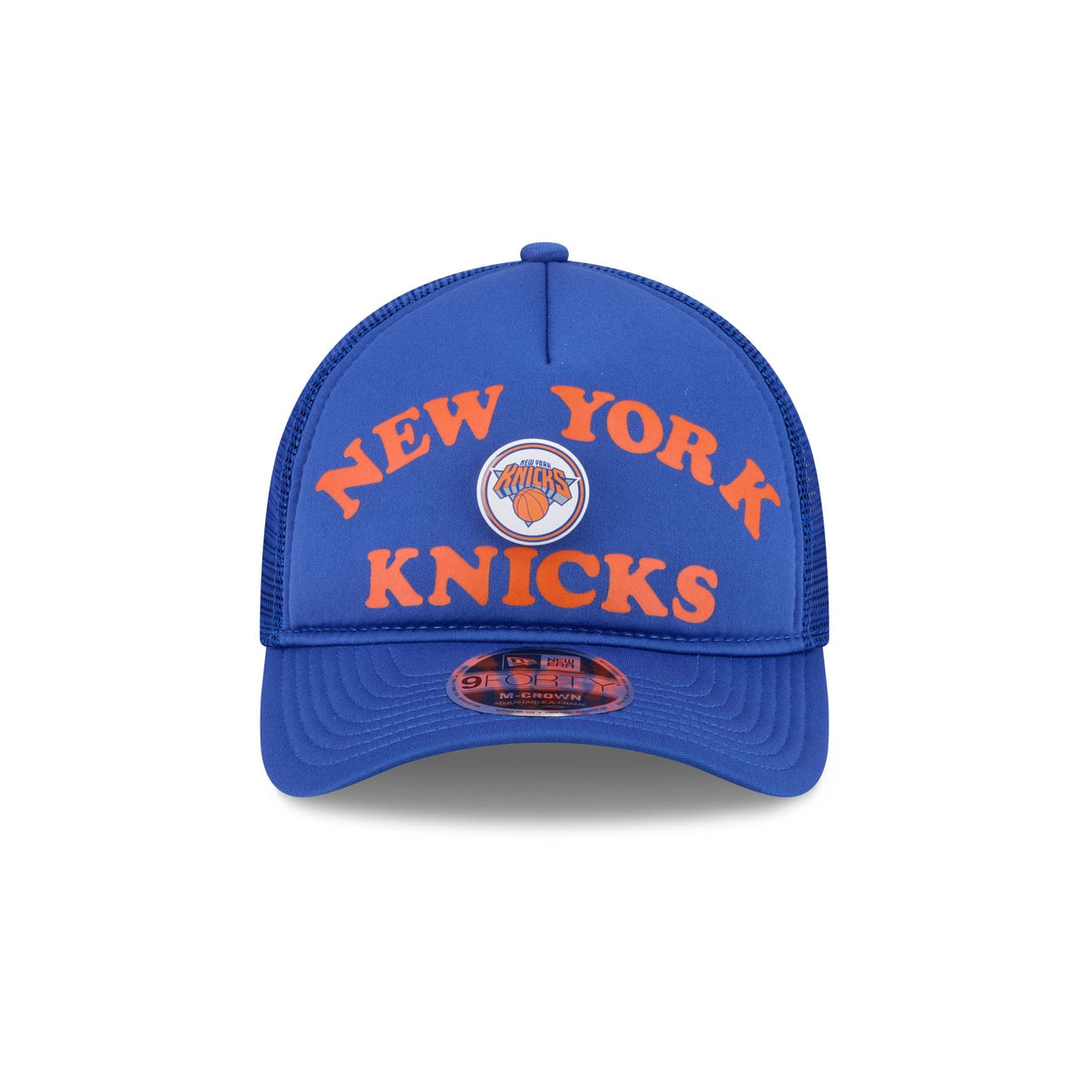 New York Knicks Button 9FORTY M-Crown A-Frame Trucker Hat