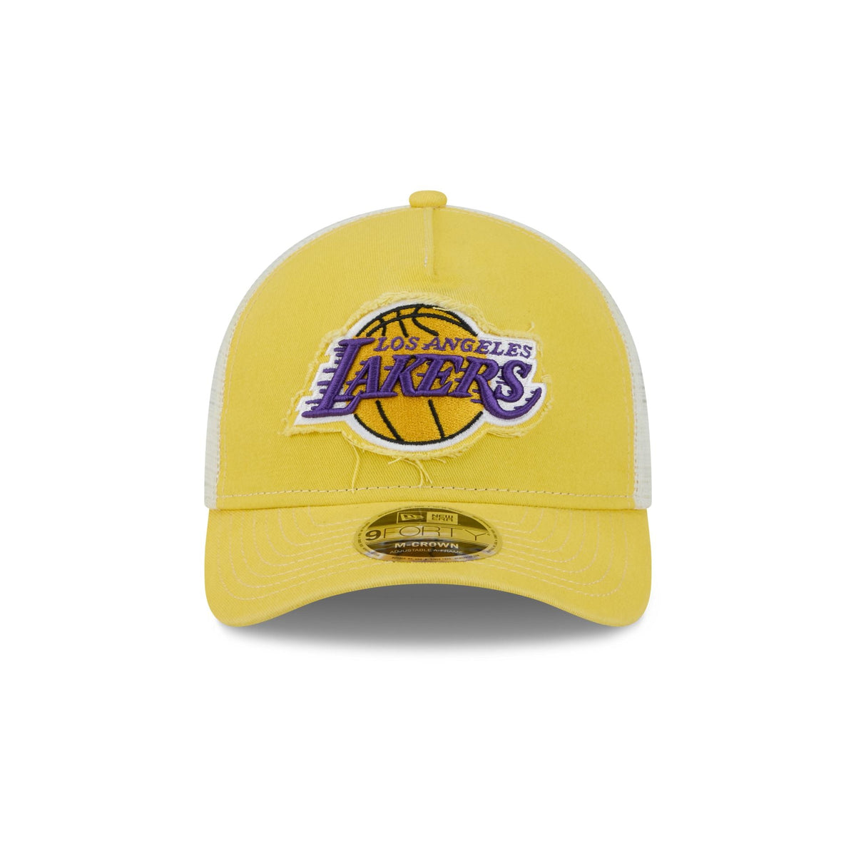 Los Angeles Lakers Frayed Logo 9FORTY M-Crown A-Frame Trucker Hat