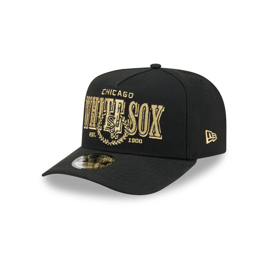 Chicago White Sox Gold Laurel Black 9FIFTY A-Frame Snapback Hat