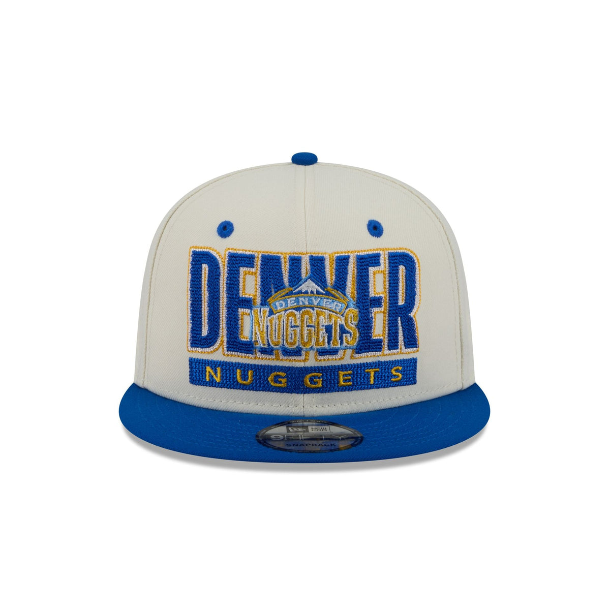 Denver Nuggets Classic Stacked Chrome 9FIFTY Snapback Hat