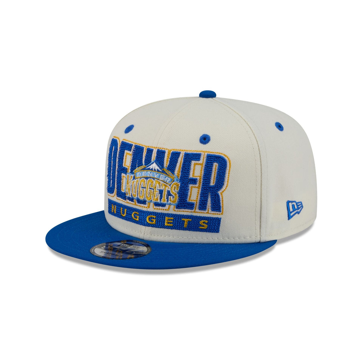 Denver Nuggets Classic Stacked Chrome 9FIFTY Snapback Hat