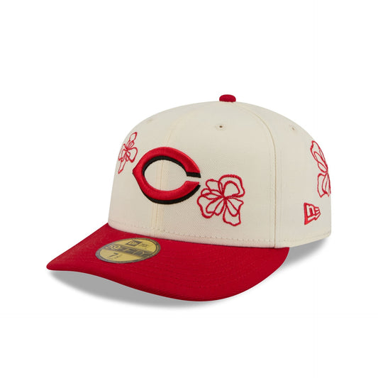 Cincinnati Reds Floral Outline 59FIFTY Fitted Hat
