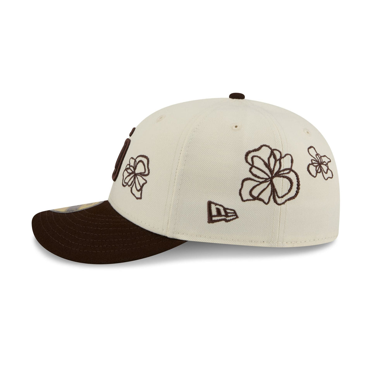 San Diego Padres Floral Outline 59FIFTY Fitted Hat