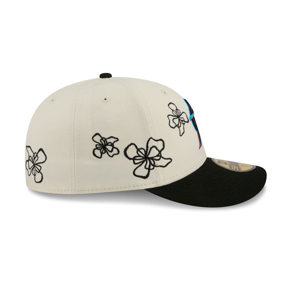 Miami Marlins Floral Outline 59FIFTY Fitted Hat