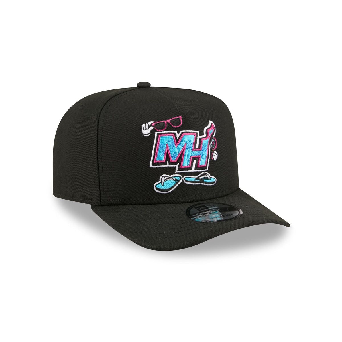 Miami Heat Cartoon 9FIFTY A-Frame Snapback Hat