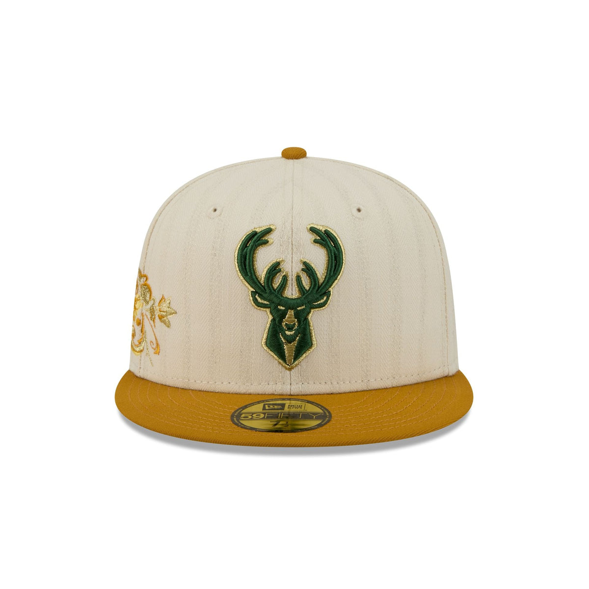 Milwaukee Bucks Chrome Herringbone 59FIFTY Fitted Hat