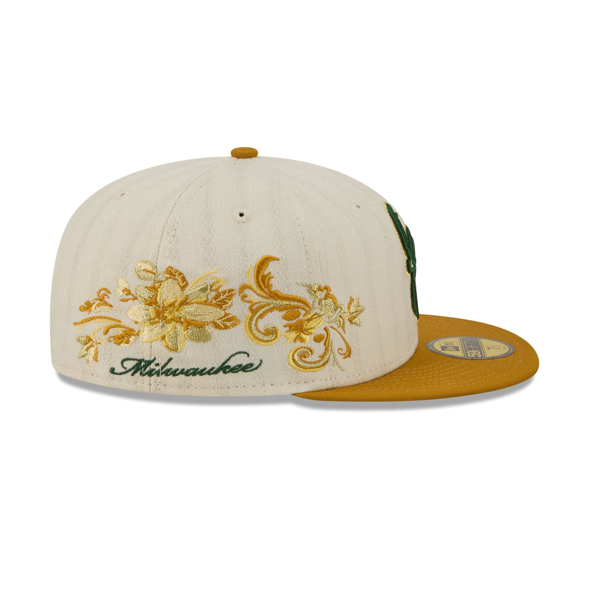 Milwaukee Bucks Chrome Herringbone 59FIFTY Fitted Hat