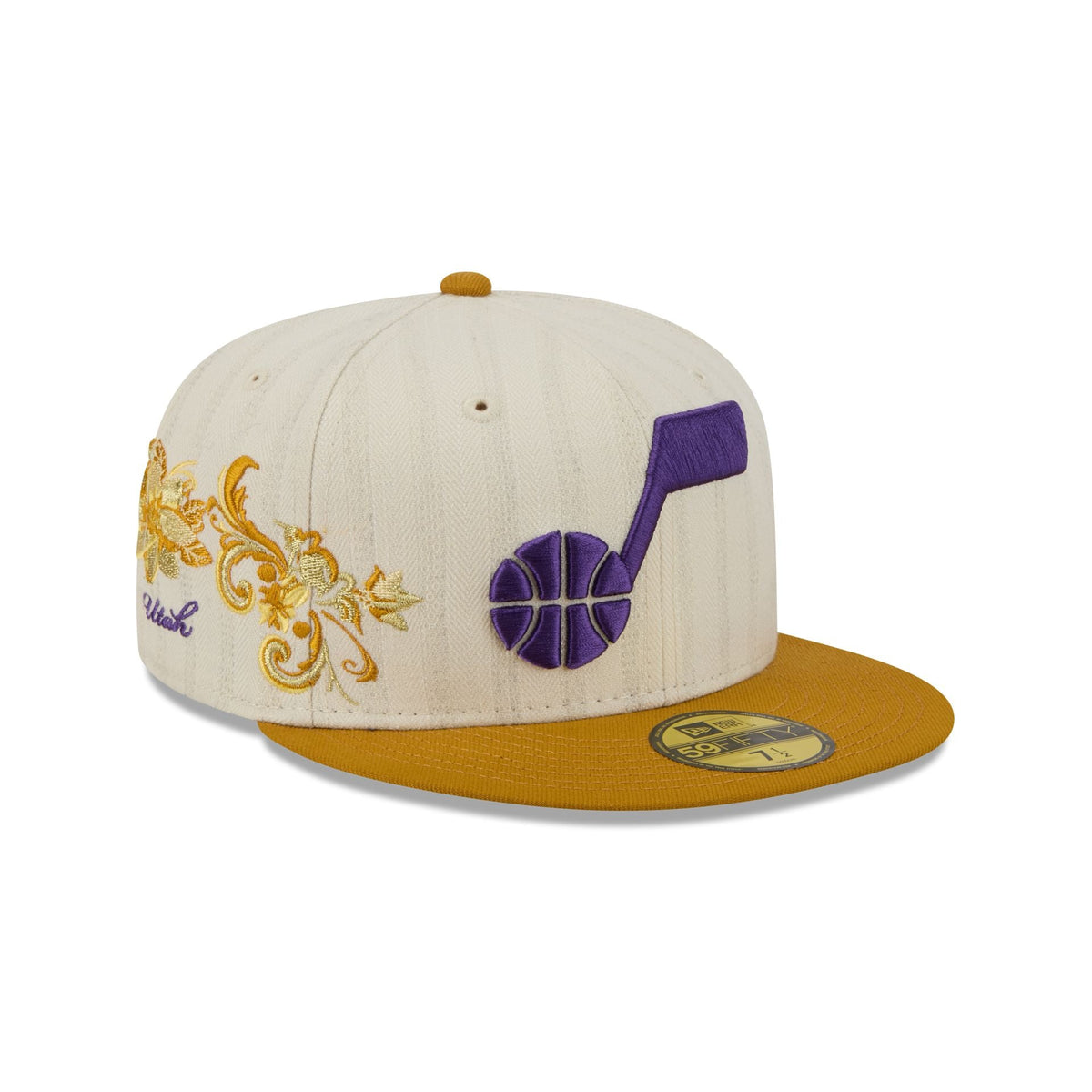 Utah Jazz Chrome Herringbone 59FIFTY Fitted Hat