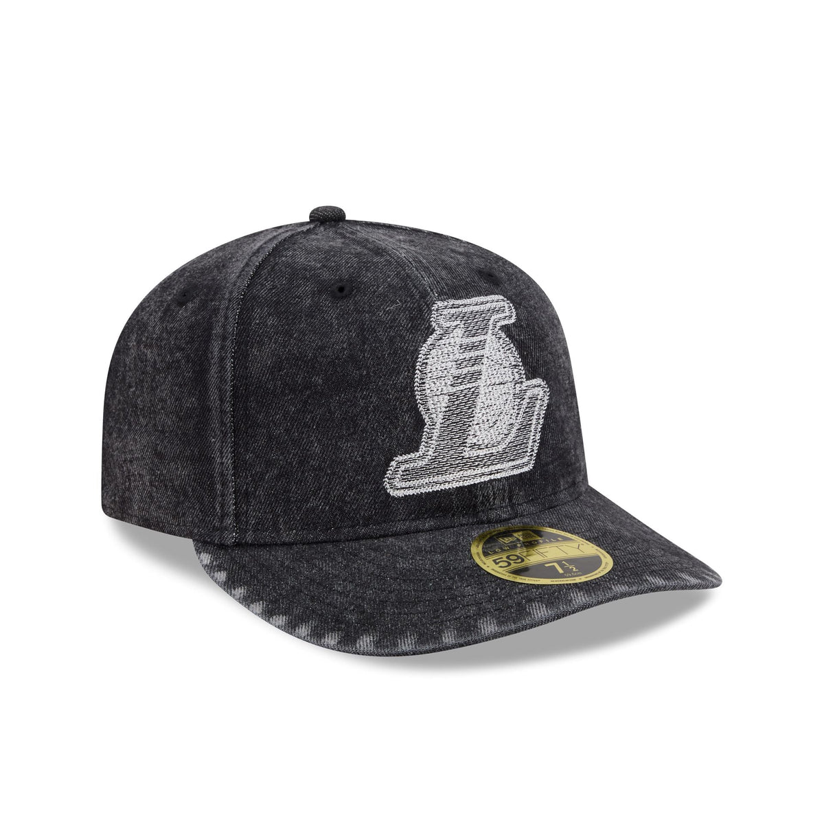 Los Angeles Lakers Black Denim Low Profile 59FIFTY Fitted Hat