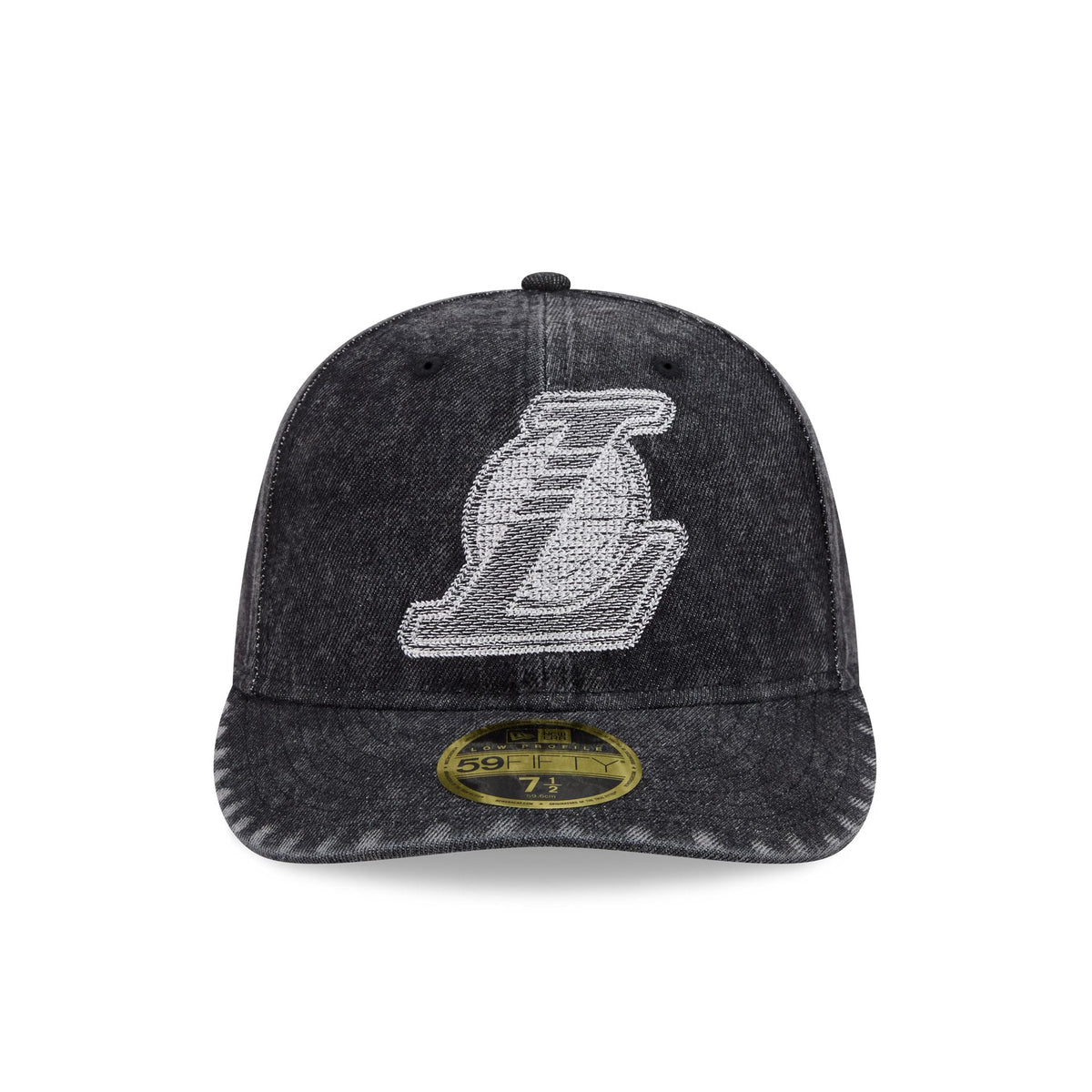 Los Angeles Lakers Black Denim Low Profile 59FIFTY Fitted Hat