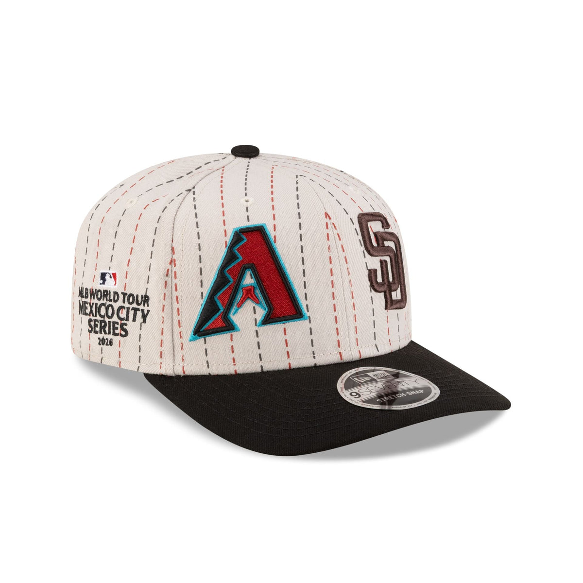 MLB 2026 MLB World Tour Mexico City Series Arizona Diamondbacks vs. San Diego Padres Pinstripe 9SEVENTY Strech-Snap Hat