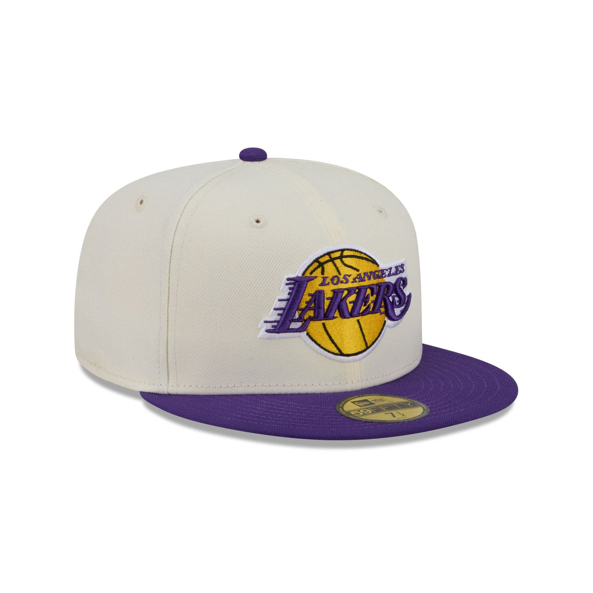 Los Angeles Lakers Chrome White Basic 59FIFTY Fitted Hat