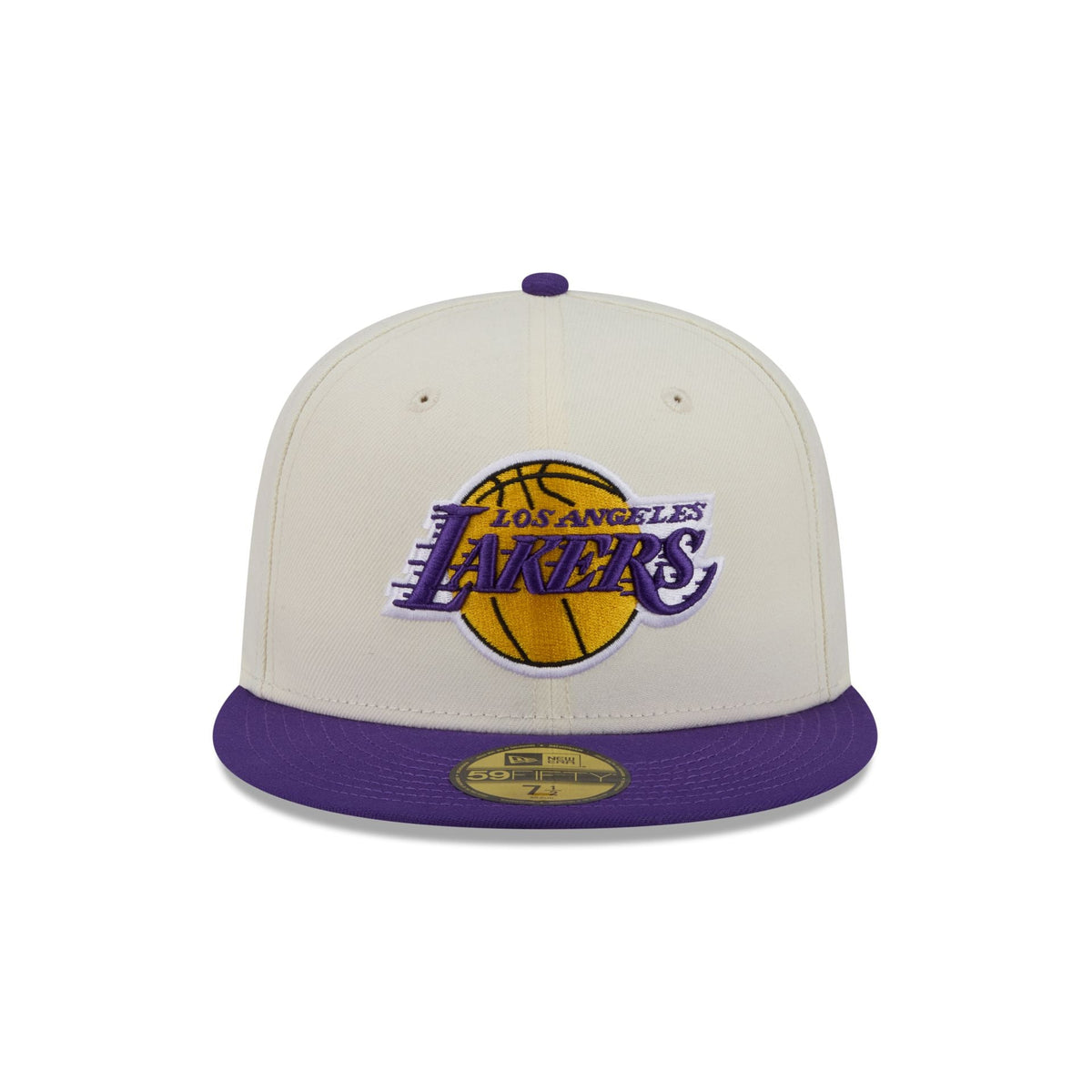 Los Angeles Lakers Chrome White Basic 59FIFTY Fitted Hat