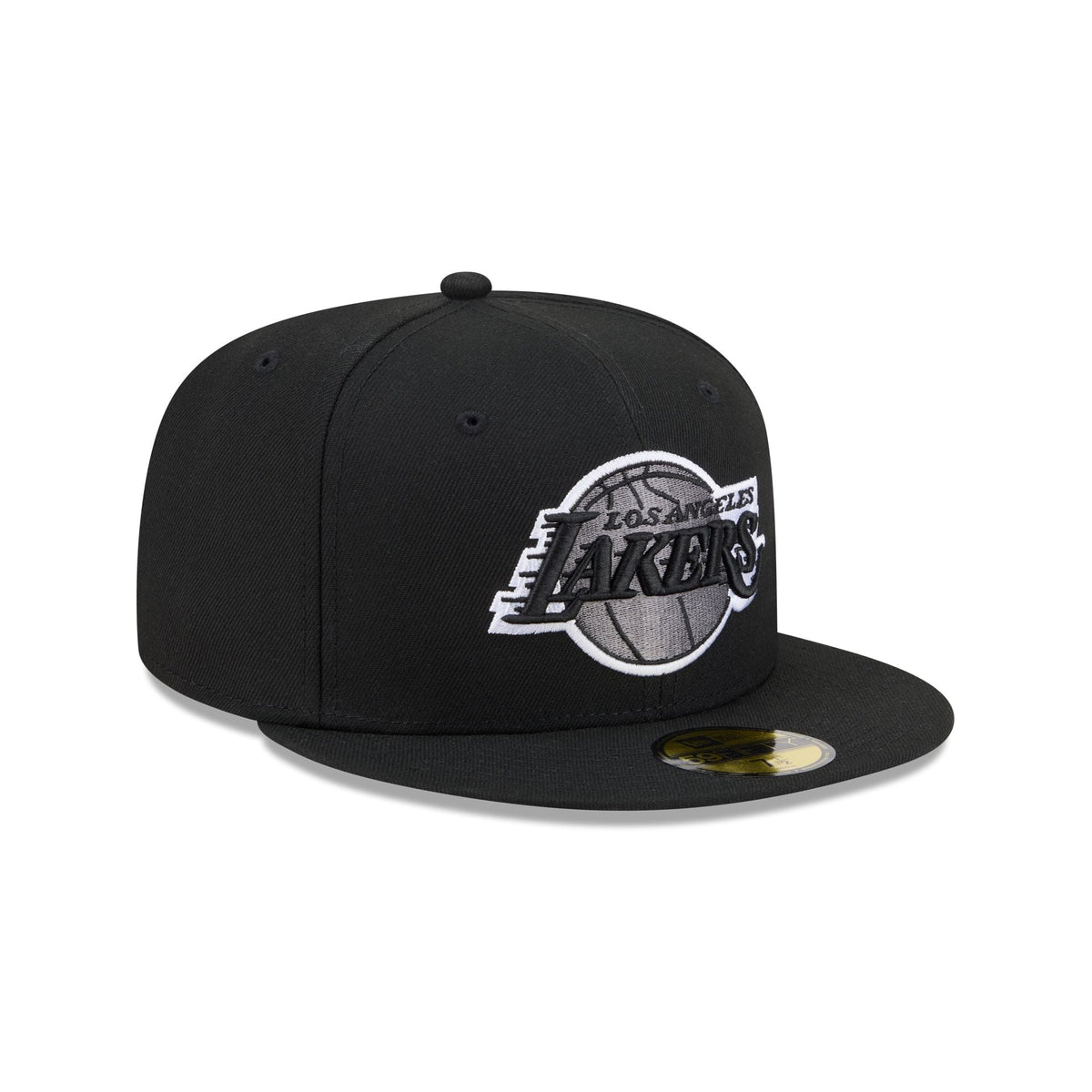 Los Angeles Lakers Black and White Basic 59FIFTY Fitted Hat