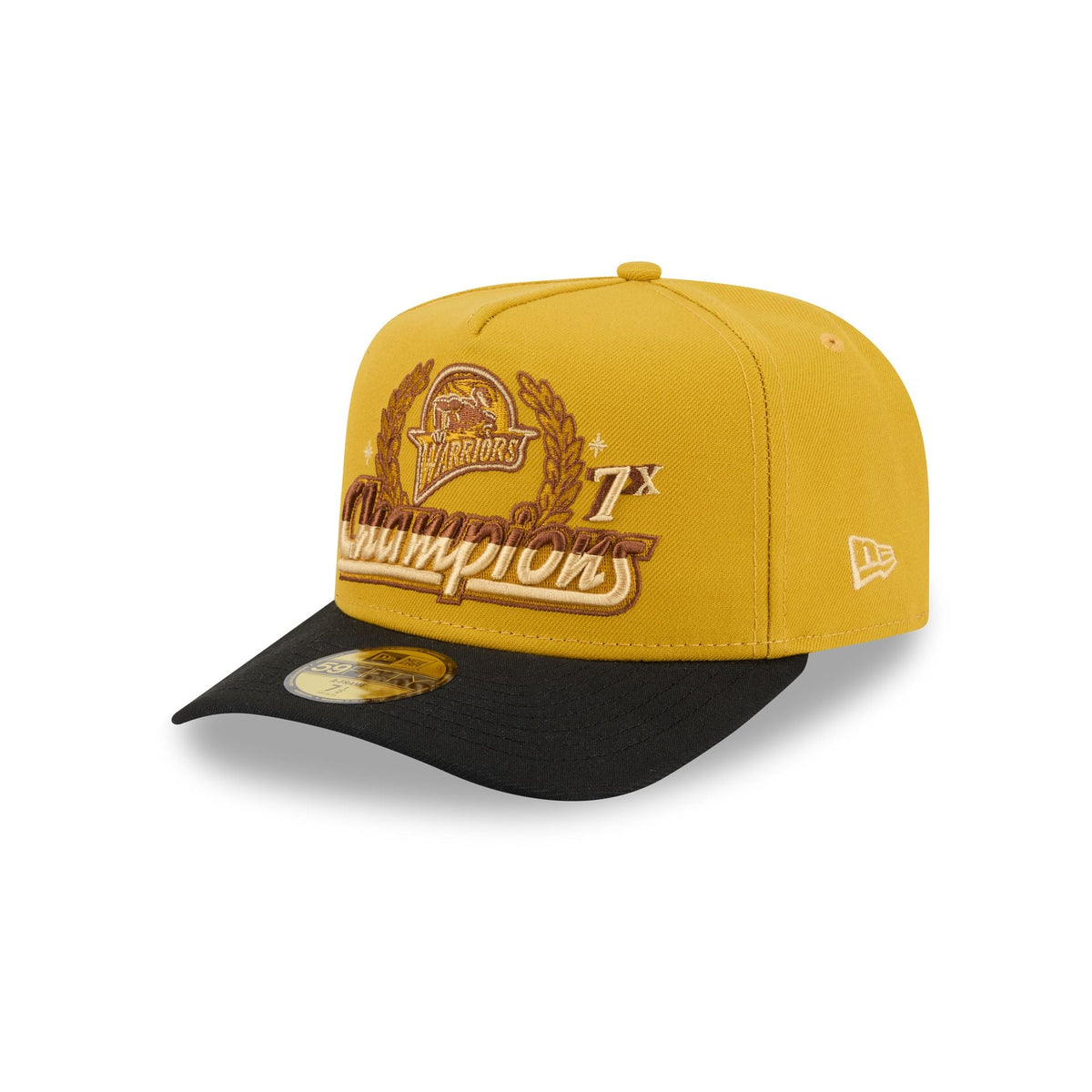 Just Caps Hardwood Classics Trophy Yellow Golden State Warriors 59FIFTY A-Frame Fitted Hat