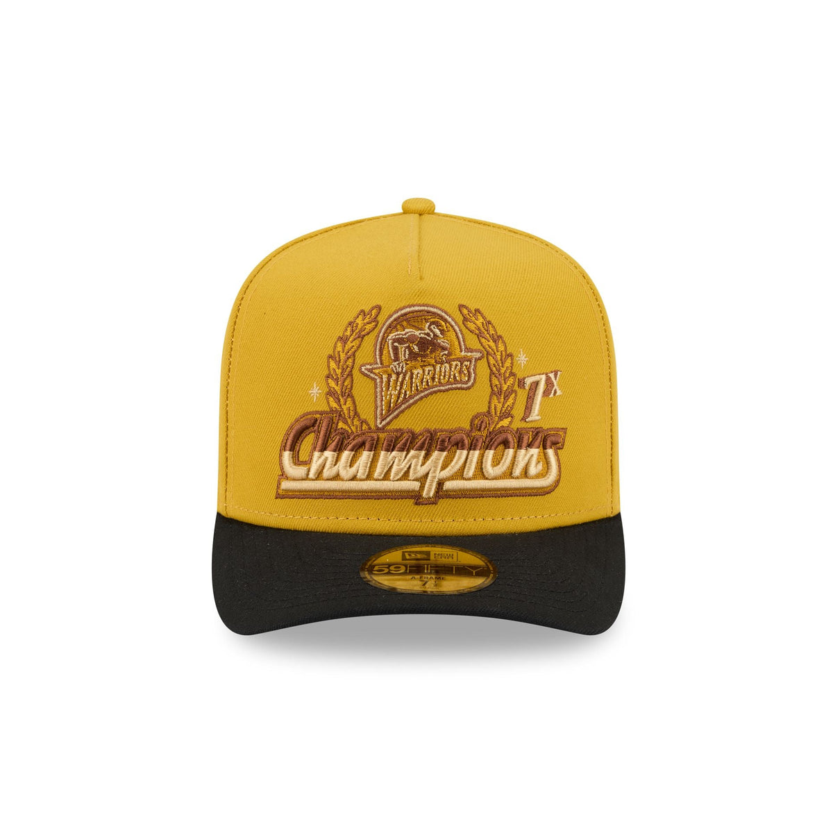 Just Caps Hardwood Classics Trophy Yellow Golden State Warriors 59FIFTY A-Frame Fitted Hat