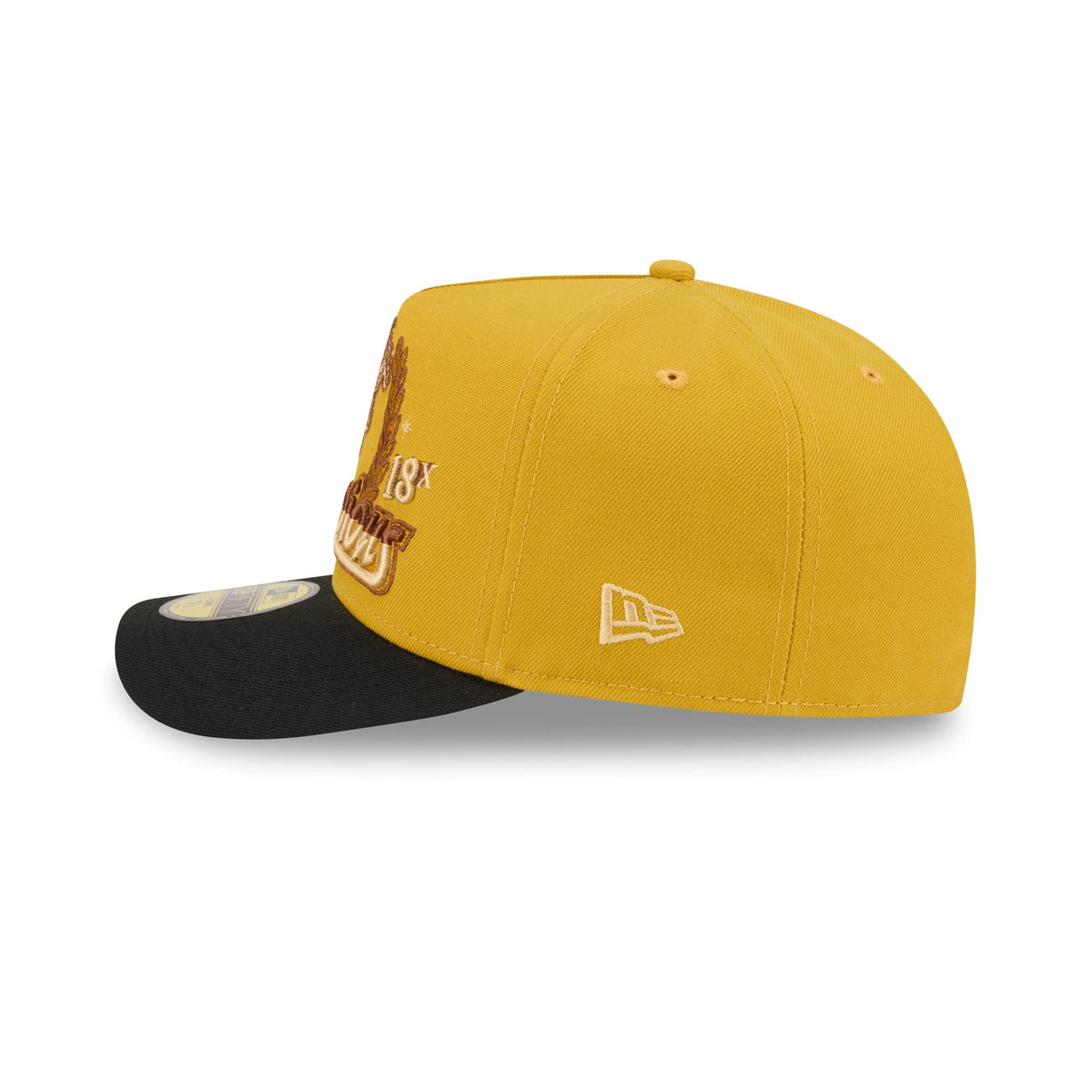 Just Caps Hardwood Classics Trophy Yellow Boston Celtics 59FIFTY A-Frame Fitted Hat
