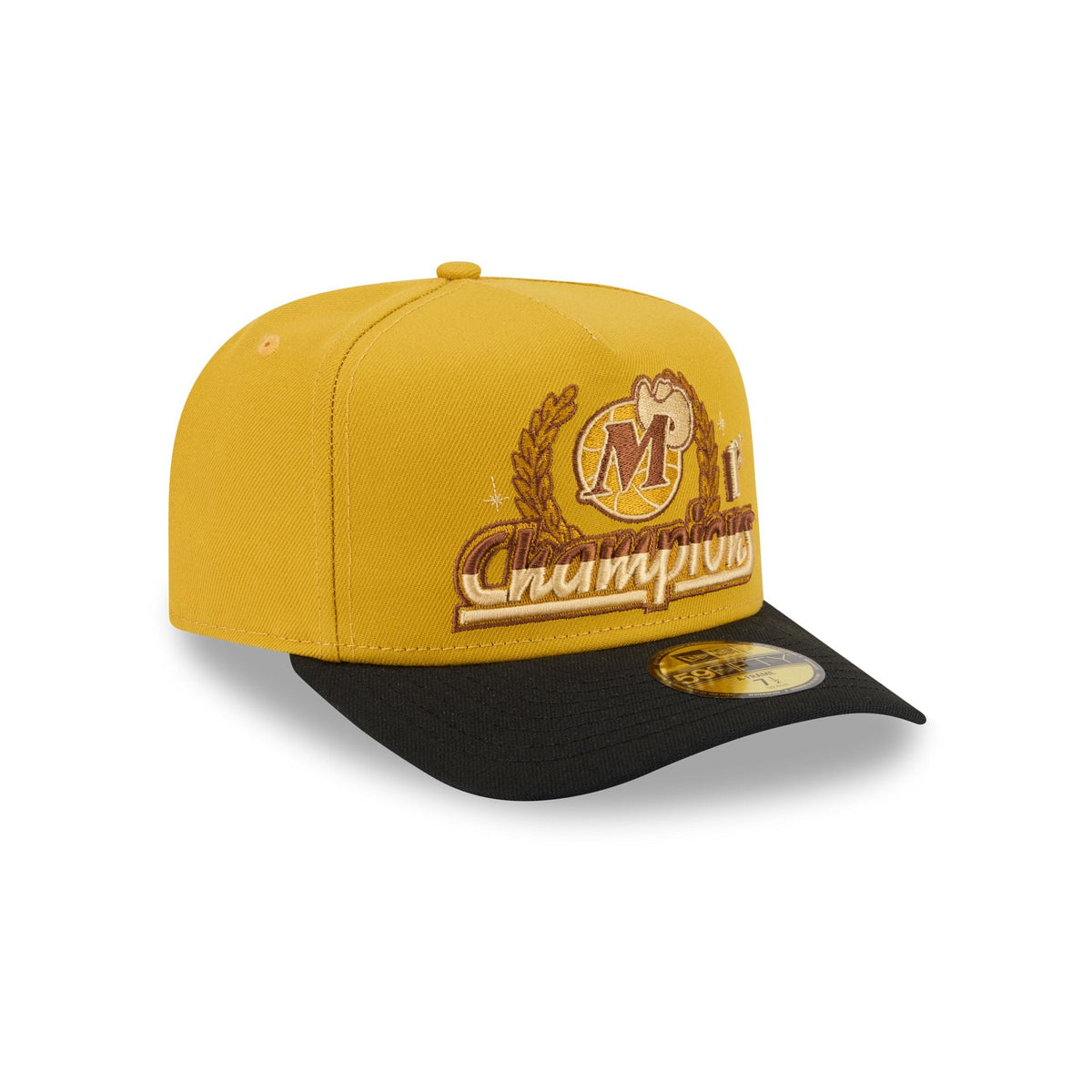 Just Caps Hardwood Classics Trophy Yellow Dallas Mavericks 59FIFTY A-Frame Fitted Hat