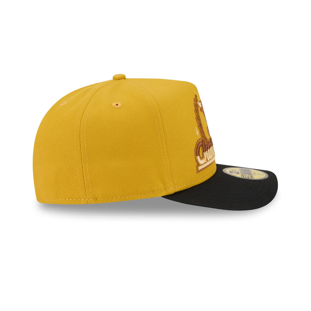 Just Caps Hardwood Classics Trophy Yellow Chicago Bulls 59FIFTY A-Frame Fitted Hat