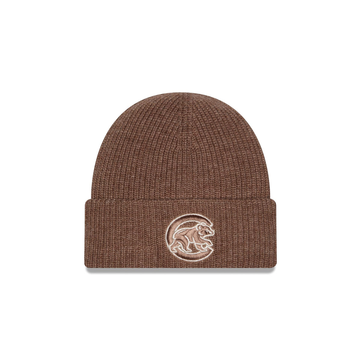 Chicago Cubs Woolen Tan Short Cuff Knit Beanie Hat