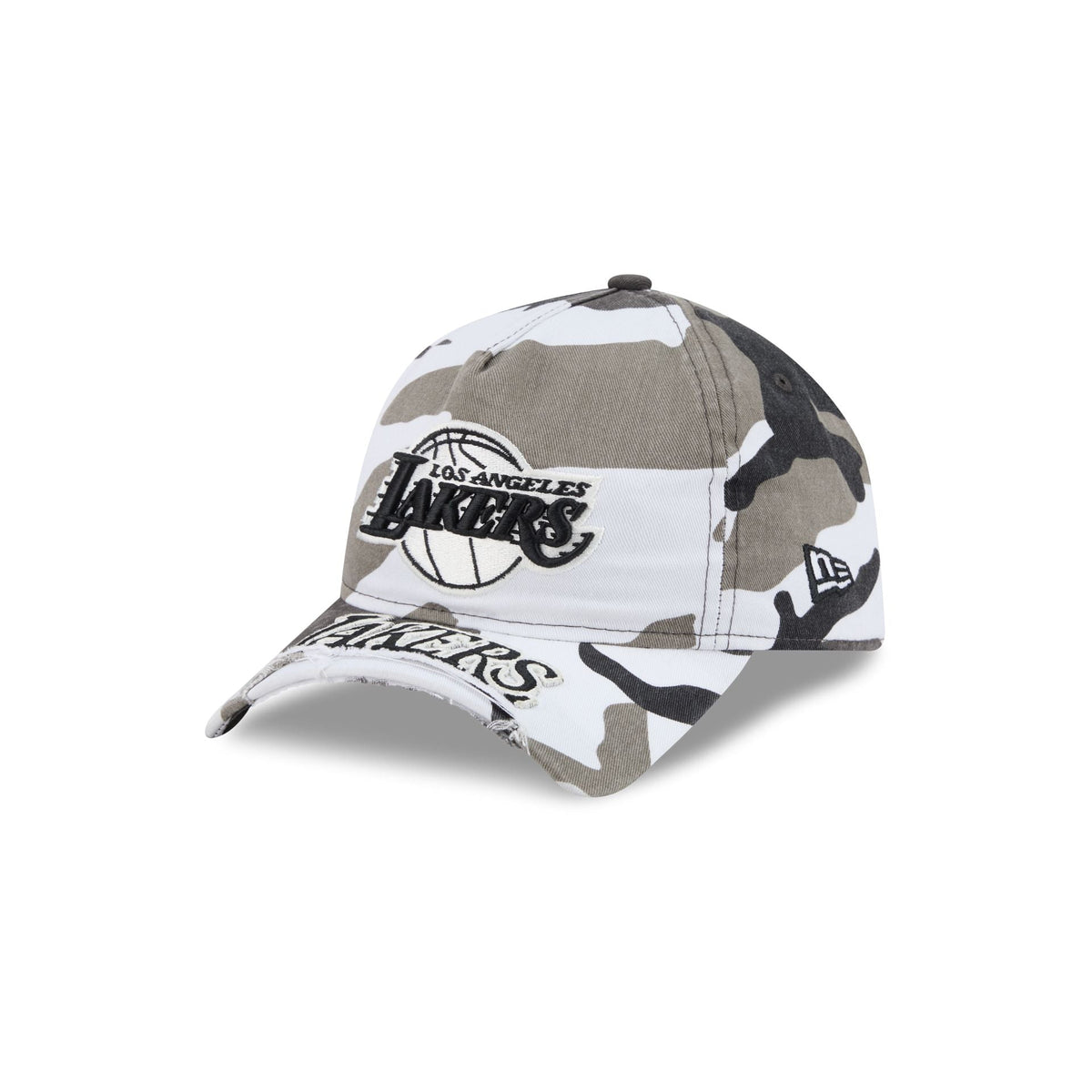 Los Angeles Lakers Washed Camo 9FORTY A-Frame Unstructured Cut-Off Visor Snapback Hat