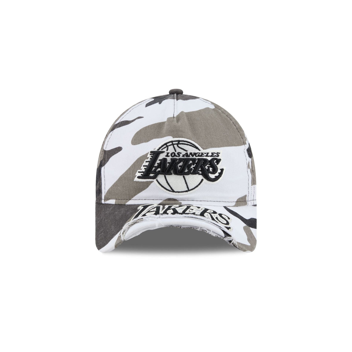Los Angeles Lakers Washed Camo 9FORTY A-Frame Unstructured Cut-Off Visor Snapback Hat