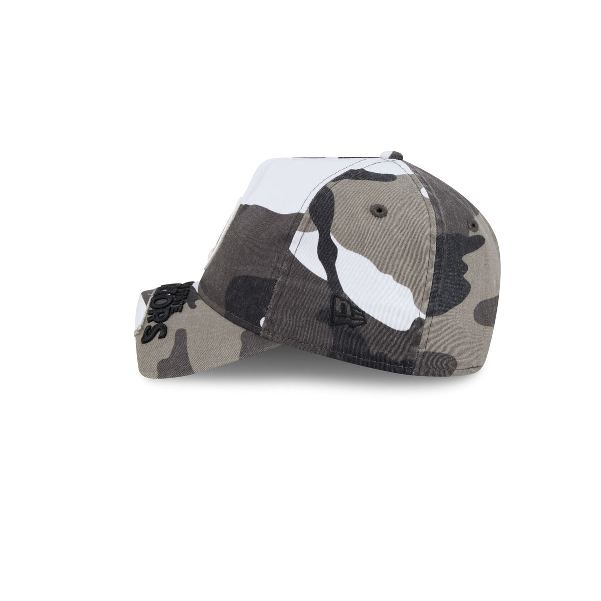Golden State Warriors Washed Camo 9FORTY A-Frame Unstructured Cut-Off Visor Snapback Hat