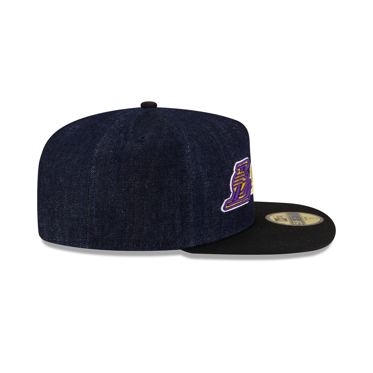 Los Angeles Lakers Navy Denim 59FIFTY A-Frame Fitted Hat