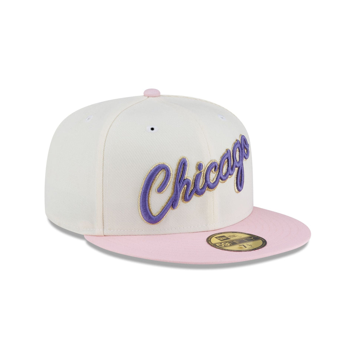 Just Caps Chrome Pink Chicago Bulls 59FIFTY Fitted Hat