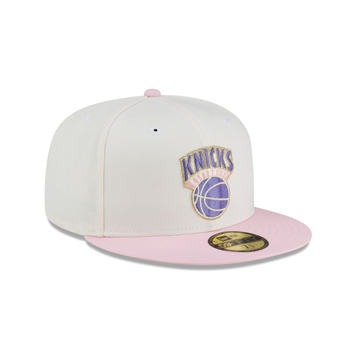 Just Caps Chrome Pink New York Knicks 59FIFTY Fitted Hat
