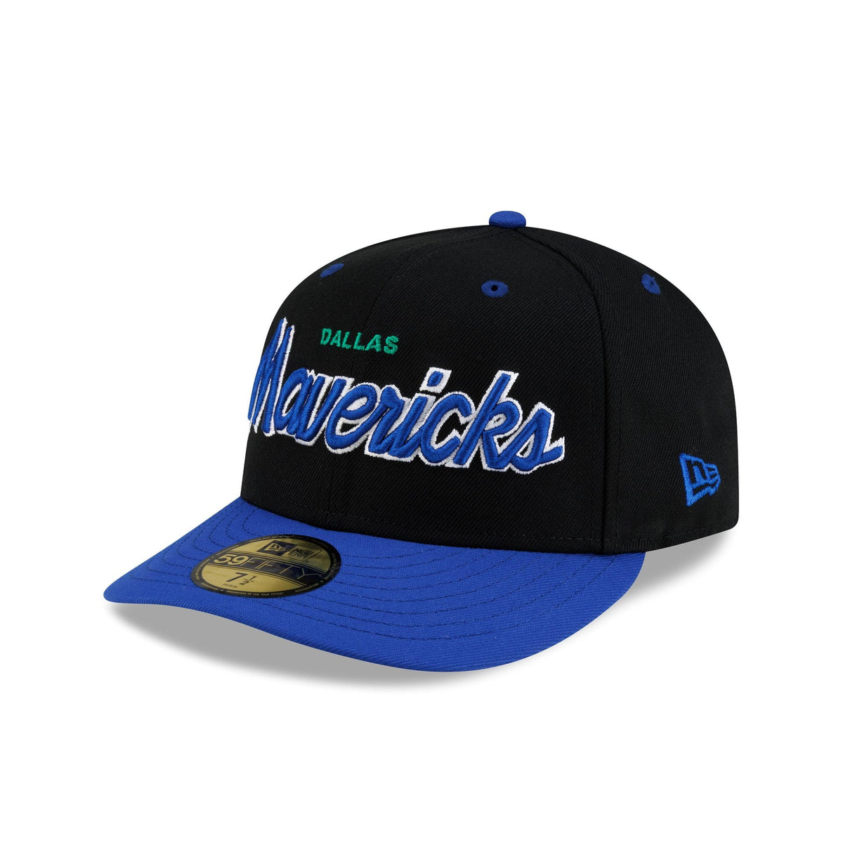 Dallas Mavericks Hardwood Classics 90s Script 59FIFTY Fitted Hat