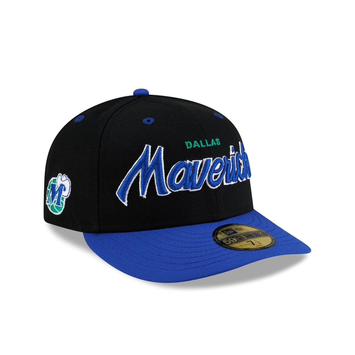 Dallas Mavericks Hardwood Classics 90s Script 59FIFTY Fitted Hat