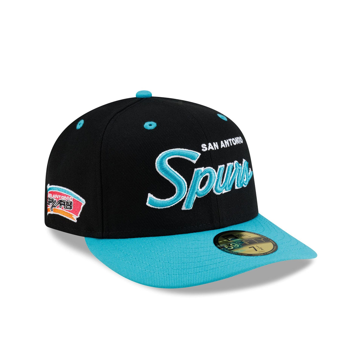 San Antonio Spurs Hardwood Classics 90s Script 59FIFTY Fitted Hat