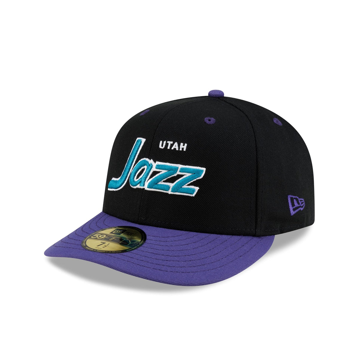 Utah Jazz Hardwood Classics 90s Script 59FIFTY Fitted Hat