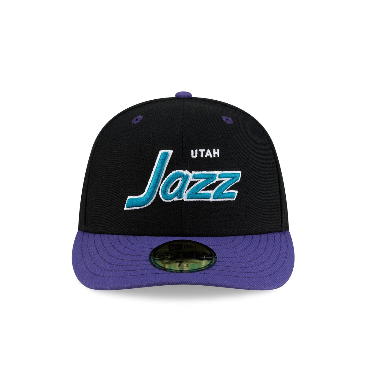 Utah Jazz Hardwood Classics 90s Script 59FIFTY Fitted Hat