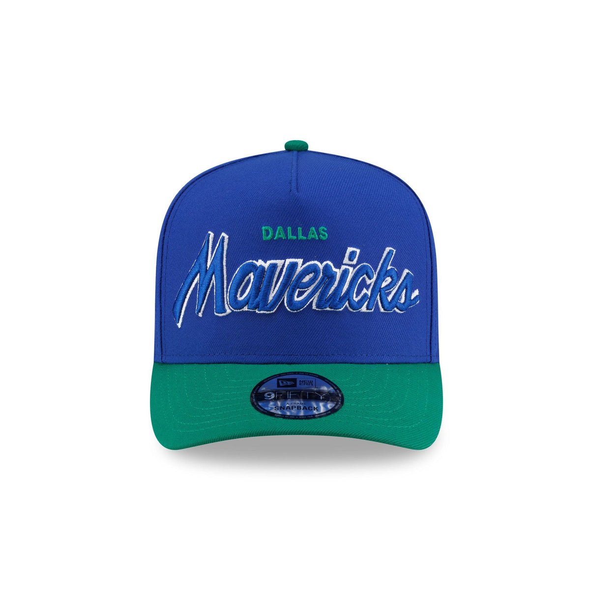 Dallas Mavericks Hardwood Classics 90s Script 9FIFTY A-Frame Snapback Hat