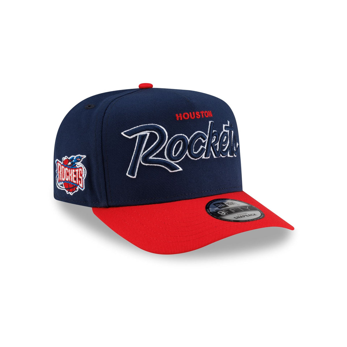 Houston Rockets Hardwood Classics 90s Script 9FIFTY A-Frame Snapback Hat