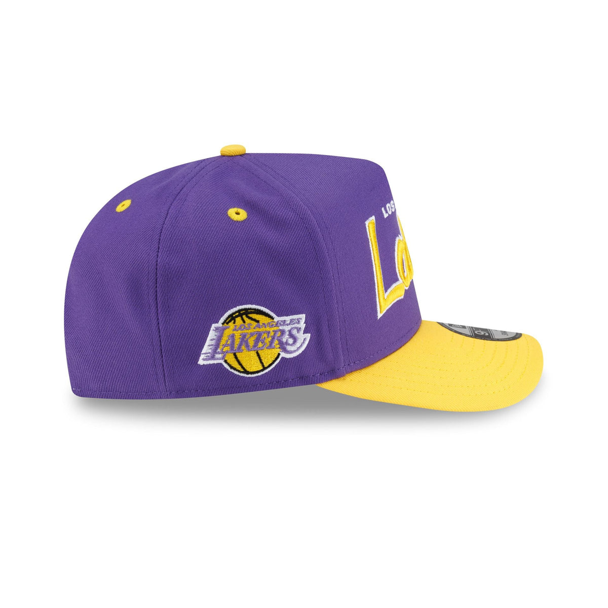 Los Angeles Lakers Hardwood Classics 90s Script 9FIFTY A-Frame Snapback Hat