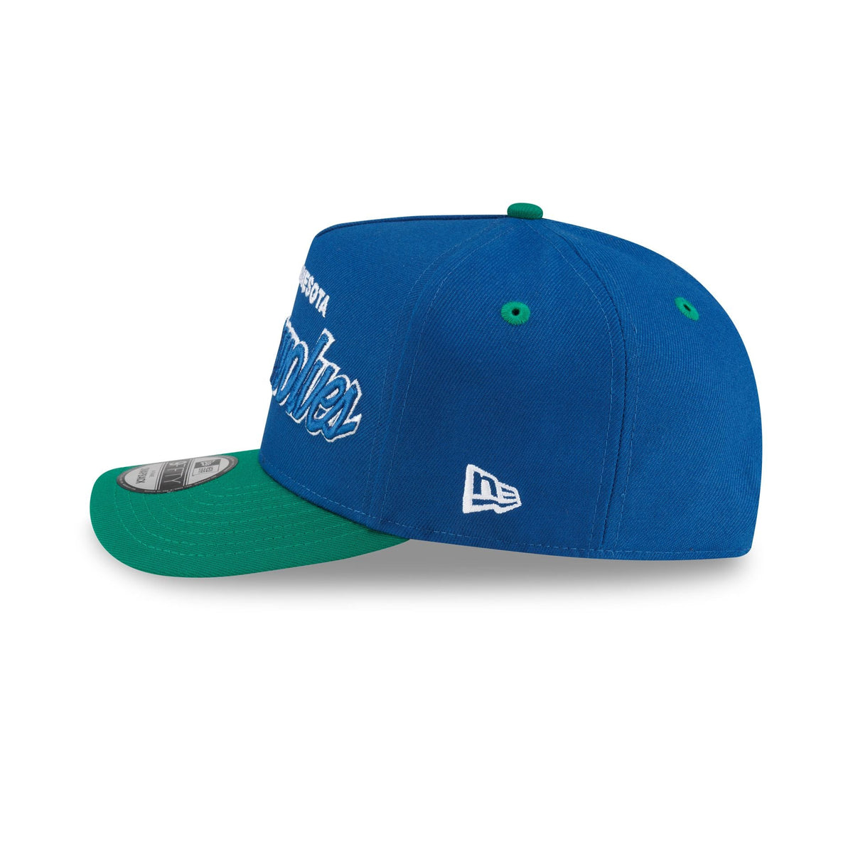 Minnesota Timberwolves Hardwood Classics 90s Script 9FIFTY A-Frame Snapback Hat