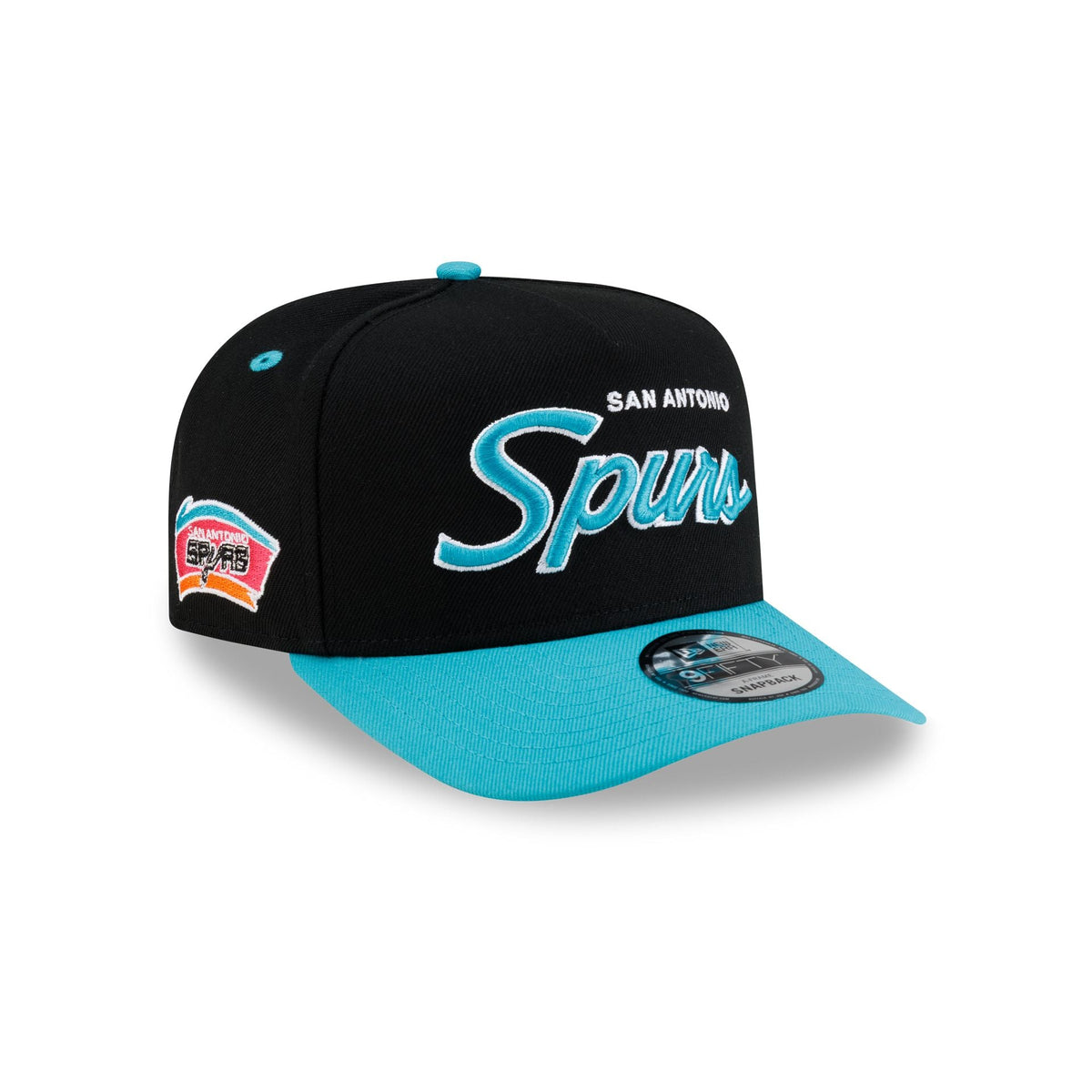 San Antonio Spurs Hardwood Classics 90s Script 9FIFTY A-Frame Snapback Hat