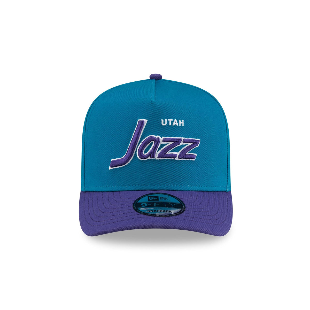 Utah Jazz Hardwood Classics 90s Script 9FIFTY A-Frame Snapback Hat
