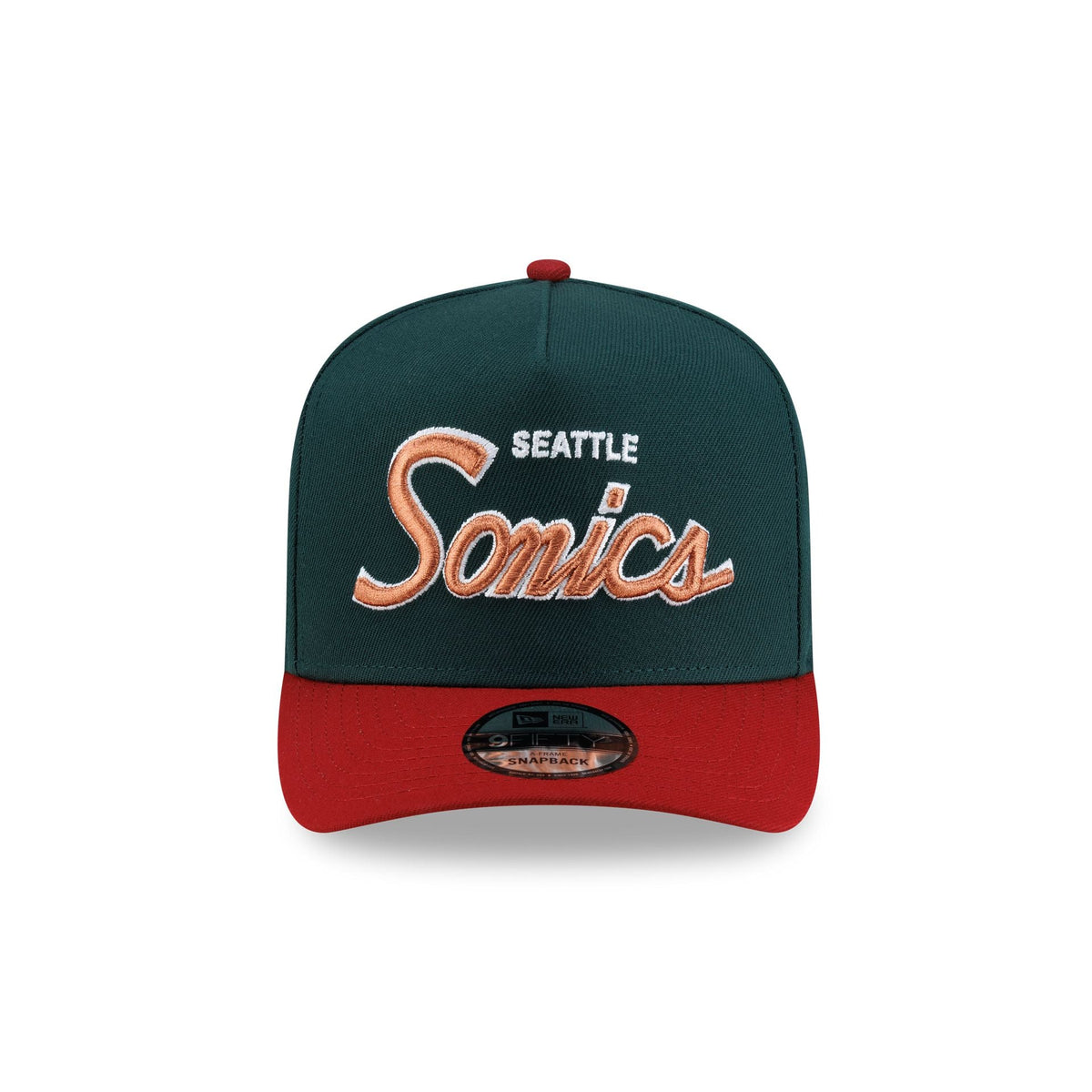 Seattle Supersonics Hardwood Classics 90s Script 9FIFTY A-Frame Snapback Hat